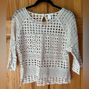 H&M Cream Crochet Blouse